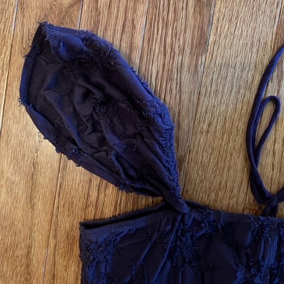 Free People Purple Off The Shoulder Lace Up Baby Doll Blouse Women’s Size Medium - Picture 7 of 7